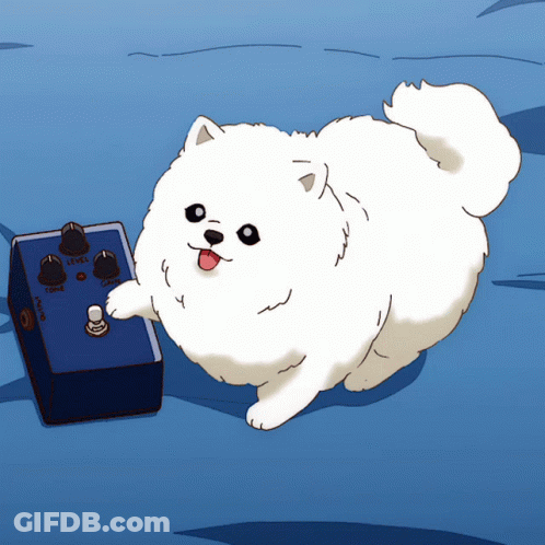 A Cartoon Drawing Of A White Dog Next To A Blue Box That Says Level GIF