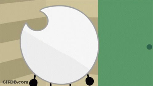 A Cartoon Drawing Of A White Object With A Hole In The Middle GIF