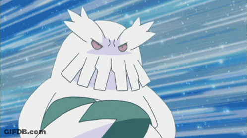 A Cartoon Drawing Of A White Owl With Red Eyes GIF