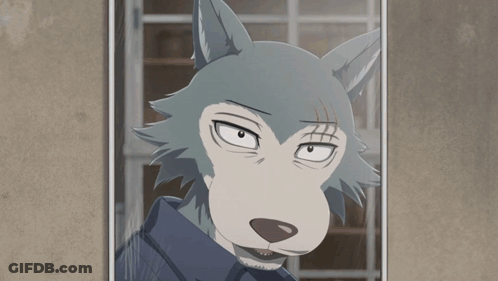 A Cartoon Drawing Of A Wolf Making A Surprised Face GIF
