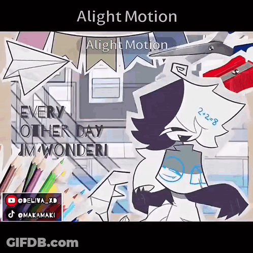 A Cartoon Drawing Of A Wolf With The Words " Alight Motion " On The Top GIF