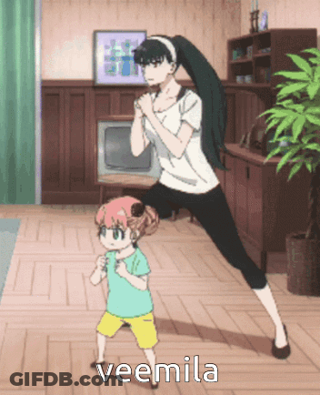 A Cartoon Drawing Of A Woman And A Child With The Word Veemila Written On The Bottom GIF