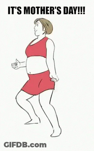 A Cartoon Drawing Of A Woman Giving A Child A Piggyback Ride On Mother 'S Day . GIF