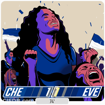 A Cartoon Drawing Of A Woman Holding A Flag With The Words Che 1 1 Eve On It GIF