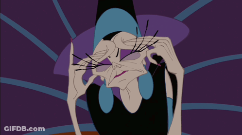 A Cartoon Drawing Of A Woman Holding Her Head With Her Hands GIF