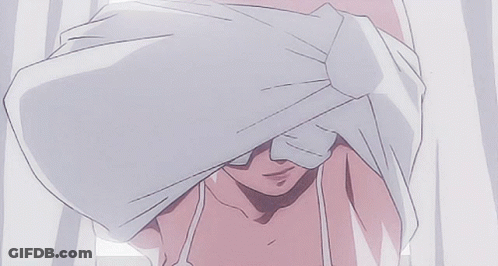 A Cartoon Drawing Of A Woman In A White Bra GIF