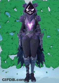 A Cartoon Drawing Of A Woman In Purple Armor GIF
