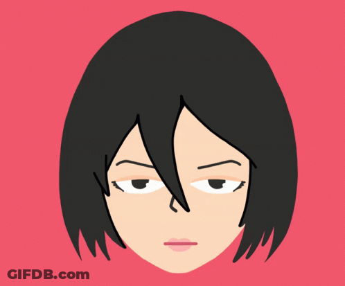 A Cartoon Drawing Of A Woman 'S Face With A Serious Look On Her Face GIF
