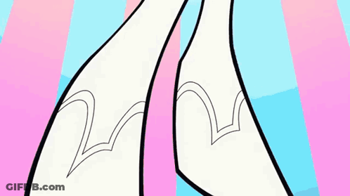 A Cartoon Drawing Of A Woman 'S Feet With A Pink And Blue Background GIF