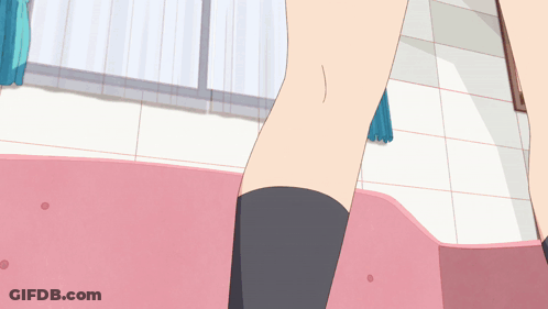 A Cartoon Drawing Of A Woman 'S Legs In A Pink Bathtub GIF