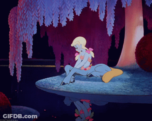 A Cartoon Drawing Of A Woman Sitting On A Pony With The Words Vintagegal Below Her GIF