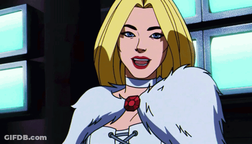 A Cartoon Drawing Of A Woman Wearing A Fur Coat GIF