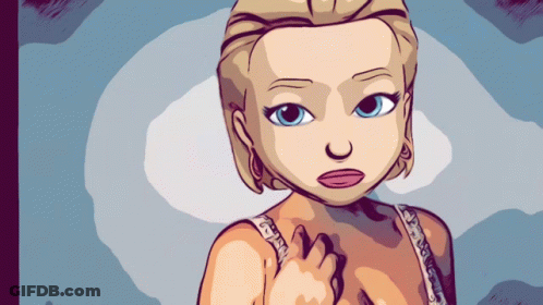 A Cartoon Drawing Of A Woman With A Bra That Says ' N ' On It GIF
