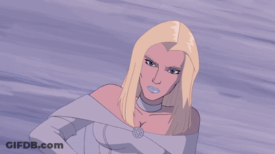 A Cartoon Drawing Of A Woman With A Butterfly On Her Head GIF
