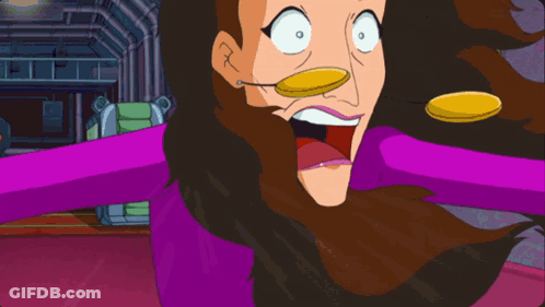 A Cartoon Drawing Of A Woman With A Coin In Her Mouth GIF