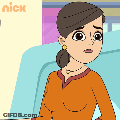 A Cartoon Drawing Of A Woman With A Nick Logo In The Background GIF