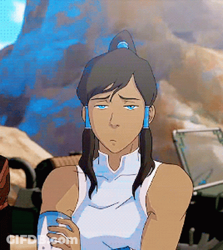 A Cartoon Drawing Of A Woman With Blue Eyes And A Ponytail GIF