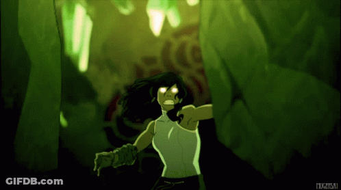 A Cartoon Drawing Of A Woman With Glowing Eyes And The Word Mugen On The Bottom Right GIF