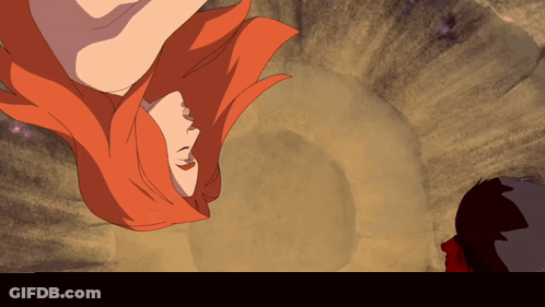 A Cartoon Drawing Of A Woman With Red Hair And A Man GIF