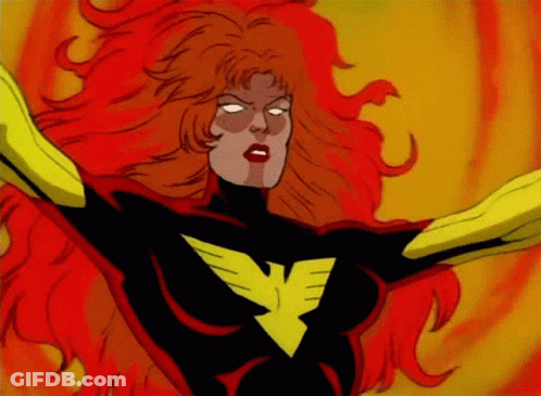 A Cartoon Drawing Of A Woman With Red Hair GIF