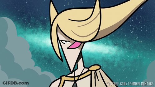 A Cartoon Drawing Of A Woman With The Words Youtube.com/terminalmontage On The Bottom Right GIF