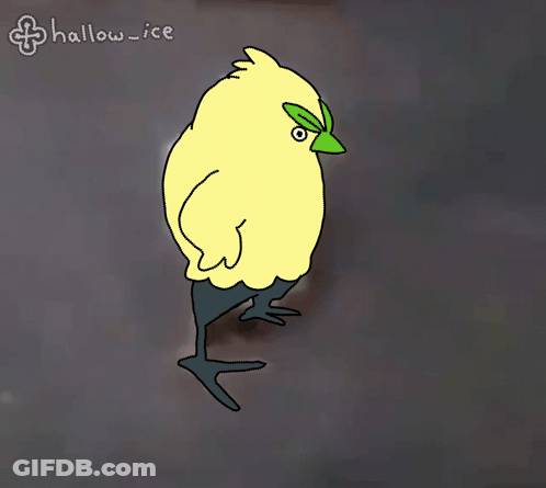 Yellow Bird With Hallow Ice Text GIF