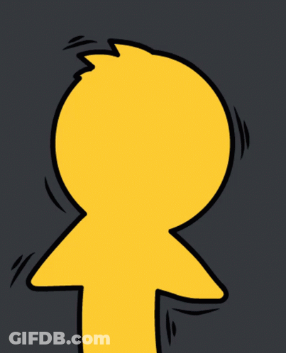 A Cartoon Drawing Of A Yellow Character With A White Face GIF