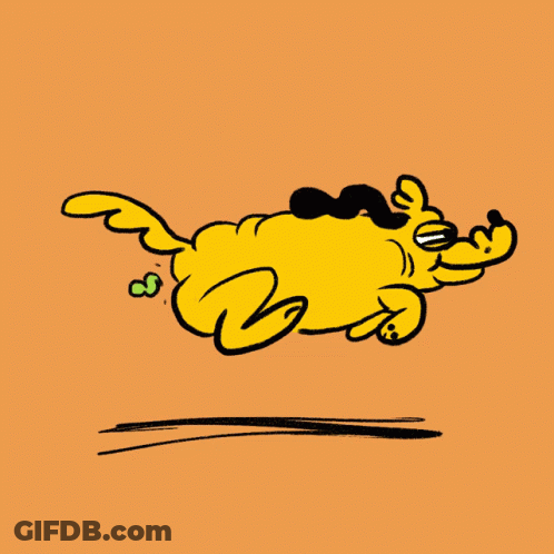 A Cartoon Drawing Of A Yellow Dog With A Mustache And Sunglasses GIF
