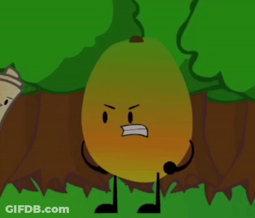 A Cartoon Drawing Of A Yellow Egg With A Very Angry Face GIF