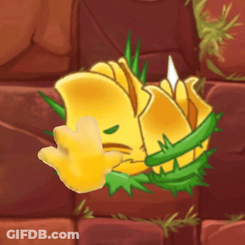 A Cartoon Drawing Of A Yellow Flower With Thorns GIF
