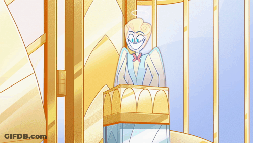 A Cartoon Drawing Of An Angel With The Word Can On The Bottom Right Corner GIF