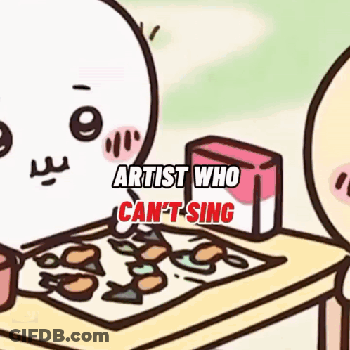 A Cartoon Drawing Of An Artist Who Cant Sing GIF