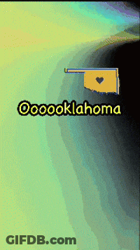 A Cartoon Drawing Of An Oklahoma Flag With A Heart On It GIF