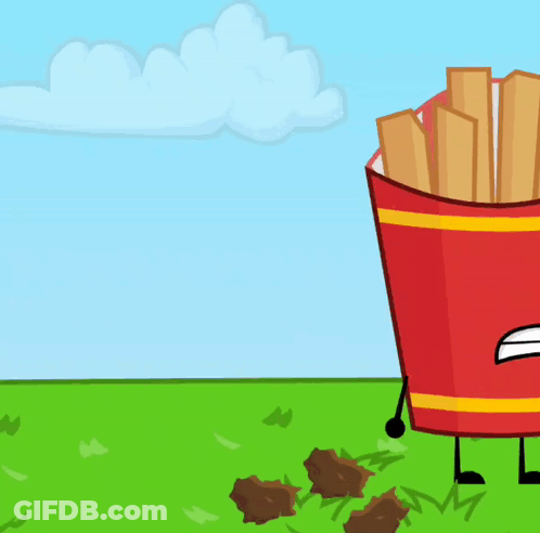 A Cartoon Drawing Of French Fries In A Red Cup GIF