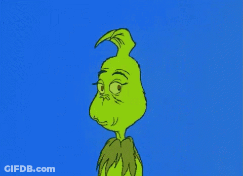 A Cartoon Drawing Of Grinch With A Very Angry Look On His Face GIF