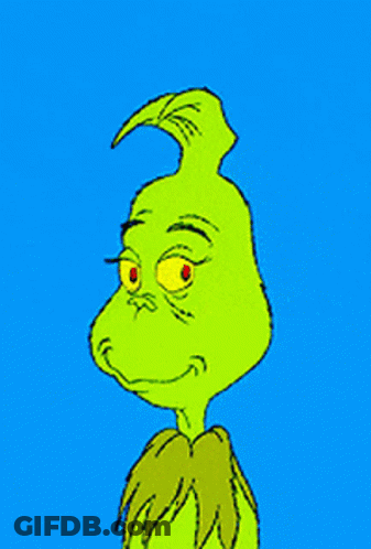 A Cartoon Drawing Of Grinch With A Very Angry Look On His Face GIF