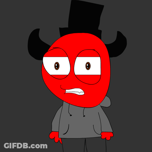 A Cartoon Drawing Of Homer Simpson And A Red Monster With Horns GIF