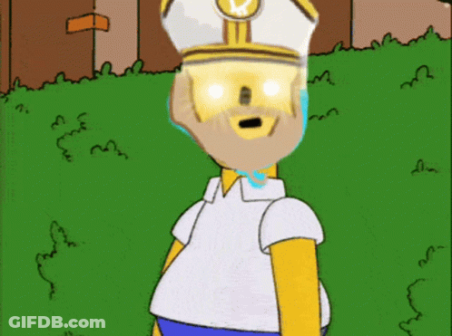 A Cartoon Drawing Of Homer Simpson Wearing A Priest Hat GIF