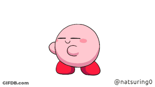 A Cartoon Drawing Of Kirby With The Name Natsuring0 On The Bottom GIF