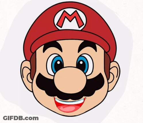 A Cartoon Drawing Of Mario Wearing A Red Hat GIF