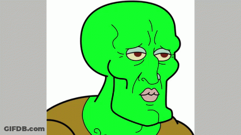 A Cartoon Drawing Of Shrek With A Squidward Face GIF