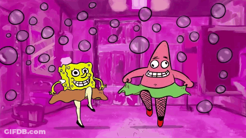 A Cartoon Drawing Of Spongebob And Patrick GIF