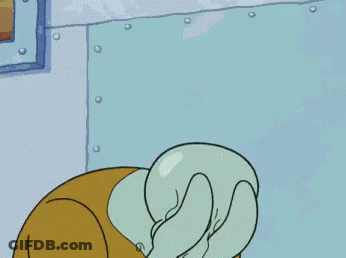 A Cartoon Drawing Of Squidward From Spongebob Squarepants With A Sad Look On His Face GIF