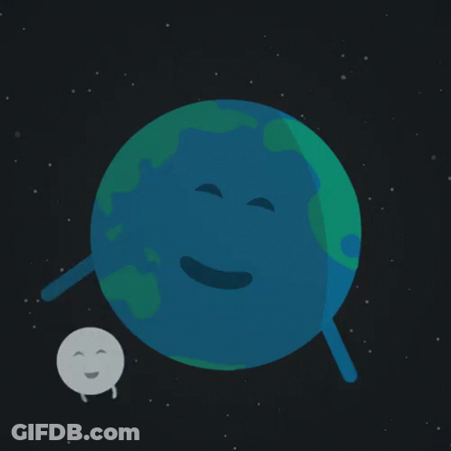 A Cartoon Drawing Of The Earth With A Smiling Face GIF