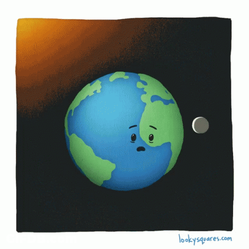 A Cartoon Drawing Of The Earth With The Website Lookysquares.com Written Below It GIF