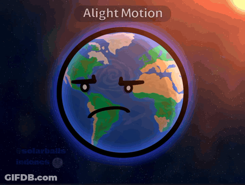 A Cartoon Drawing Of The Earth With The Words Alight Motion Above It GIF