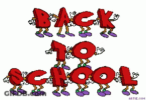 Back To School Red Letter Cartoon GIF