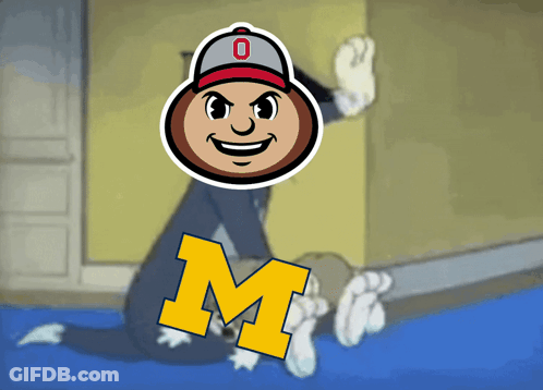 A Cartoon Drawing Of Tom And Jerry With The Letter M On The Bottom GIF