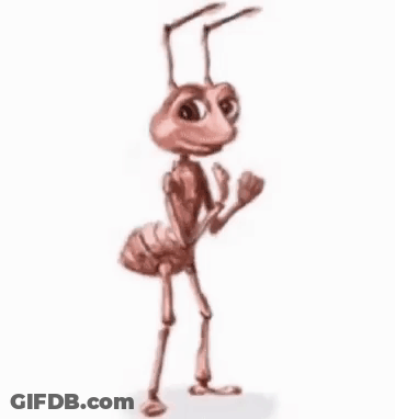 A Cartoon Drawing Of Two Ants Carrying A Baby GIF