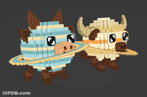 A Cartoon Drawing Of Two Cows With The Number 8 On Their Heads GIF